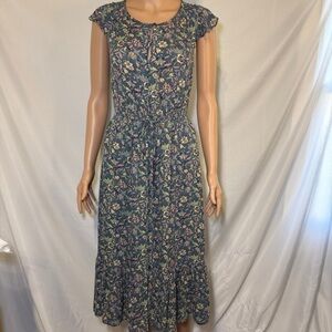 Lucky Brand‎ Felicia Peasant Midi Dress Size Small